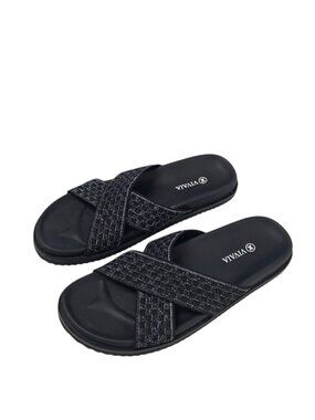 VIVAIA Criss Cross Straps Slides, Slip On Sandals, Size 41 / US 9.5